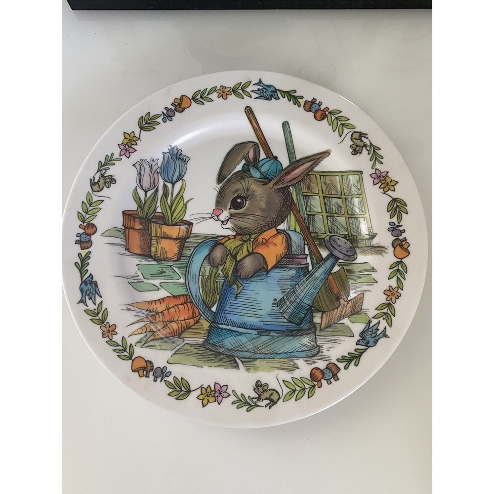 Peter Rabbit Plate Children's Vintage 1970s Oneida Deluxe Melamine 3119 Nice